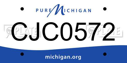 CJC0572 Michigan License Plate