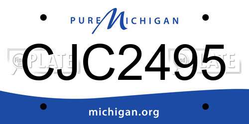 CJC2495 Michigan License Plate