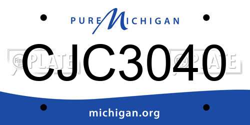 CJC3040 Michigan License Plate