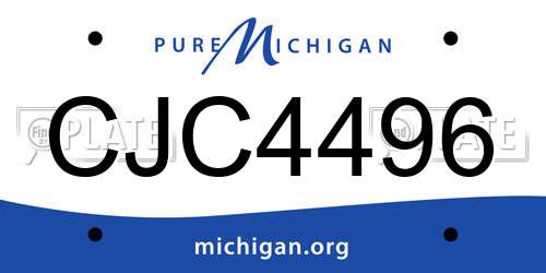 CJC4496 Michigan License Plate