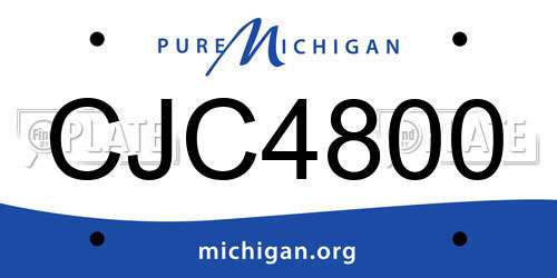 CJC4800 Michigan License Plate