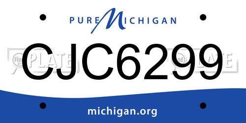 CJC6299 Michigan License Plate