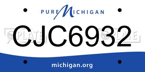 CJC6932 Michigan License Plate