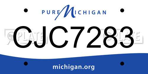 CJC7283 Michigan License Plate