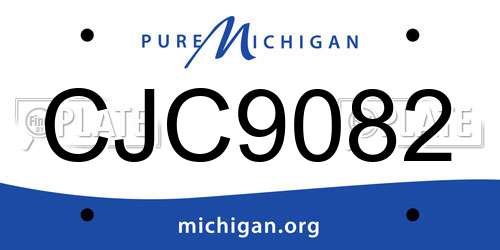CJC9082 Michigan License Plate