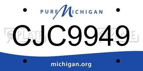 CJC9949 Michigan License Plate
