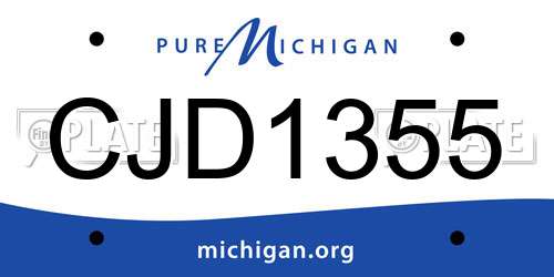 CJD1355 Michigan License Plate