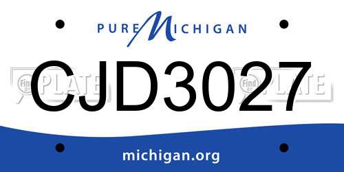 CJD3027 Michigan License Plate
