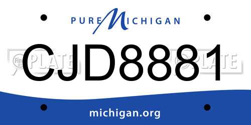 CJD8881 Michigan License Plate