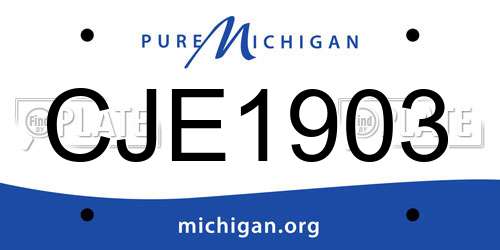 CJE1903 Michigan License Plate
