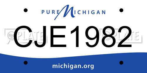 CJE1982 Michigan License Plate