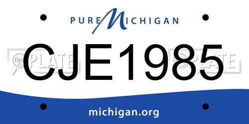 CJE1985 Michigan License Plate