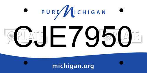 CJE7950 Michigan License Plate