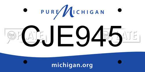 CJE945 Michigan License Plate