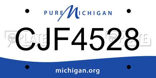 CJF4528 Michigan License Plate