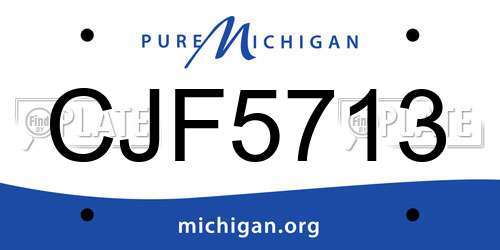 CJF5713 Michigan License Plate