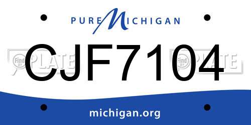 CJF7104 Michigan License Plate
