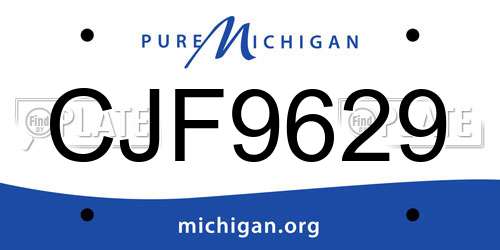 CJF9629 Michigan License Plate
