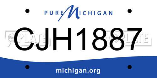 CJH1887 Michigan License Plate