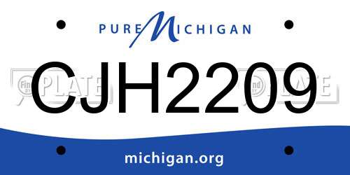 CJH2209 Michigan License Plate