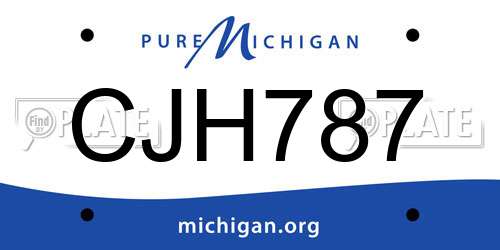 CJH787 Michigan License Plate