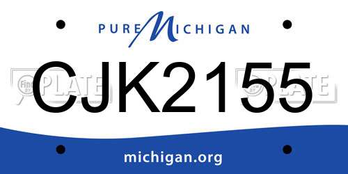 CJK2155 Michigan License Plate