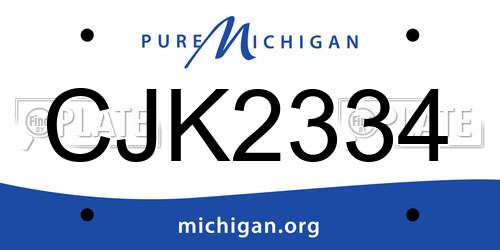 CJK2334 Michigan License Plate