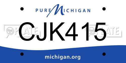 CJK415 Michigan License Plate