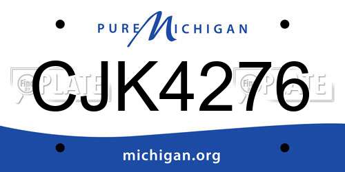 CJK4276 Michigan License Plate