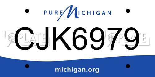 CJK6979 Michigan License Plate