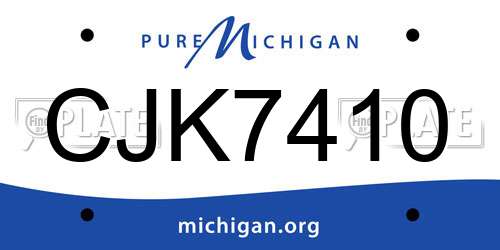 CJK7410 Michigan License Plate