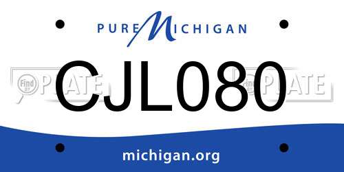 CJL080 Michigan License Plate