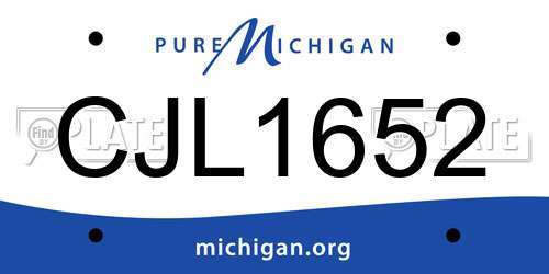 CJL1652 Michigan License Plate