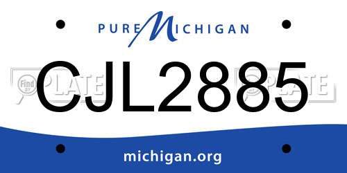 CJL2885 Michigan License Plate
