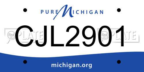 CJL2901 Michigan License Plate