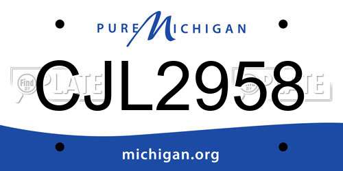 CJL2958 Michigan License Plate