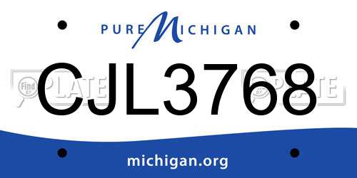 CJL3768 Michigan License Plate