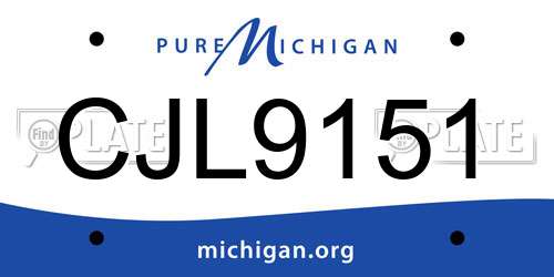CJL9151 Michigan License Plate