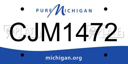 CJM1472 Michigan License Plate