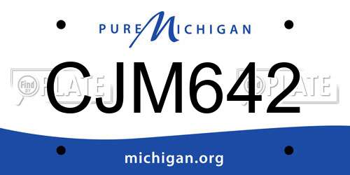 CJM642 Michigan License Plate