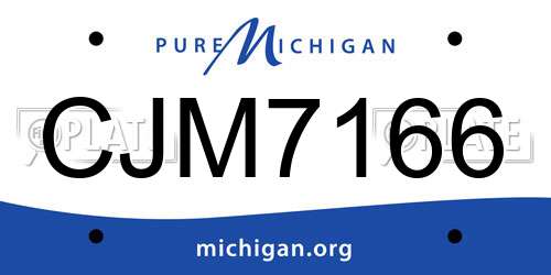 CJM7166 Michigan License Plate
