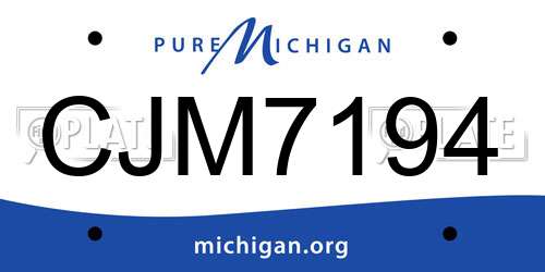 CJM7194 Michigan License Plate