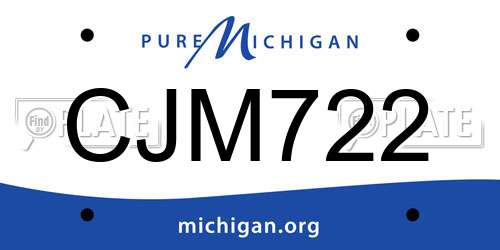 CJM722 Michigan License Plate