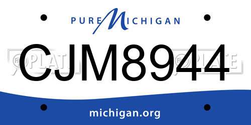 CJM8944 Michigan License Plate