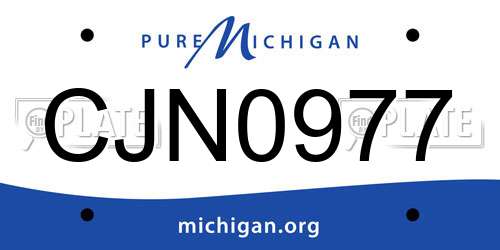 CJN0977 Michigan License Plate