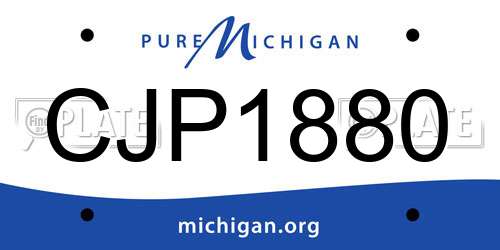 CJP1880 Michigan License Plate