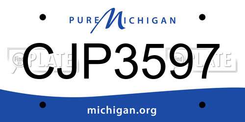 CJP3597 Michigan License Plate