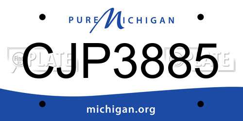 CJP3885 Michigan License Plate