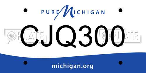 CJQ300 Michigan License Plate