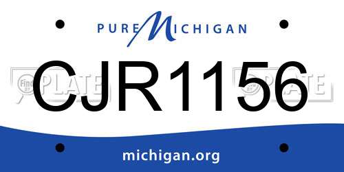 CJR1156 Michigan License Plate